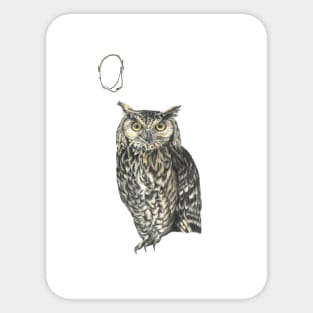 O for owl alphabet illustration Sticker